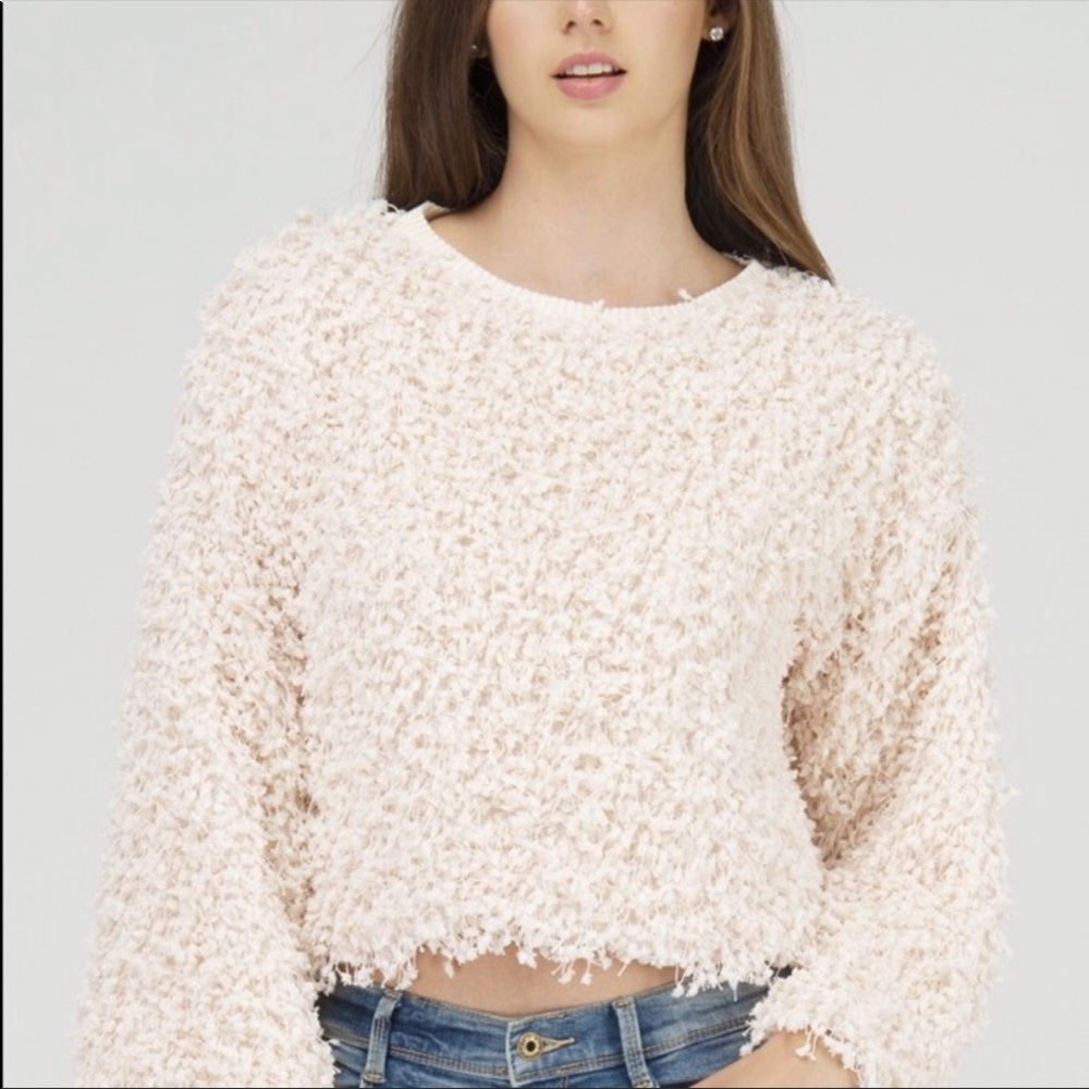 NWT FATE cropped shaggy sweater from Shop Vici